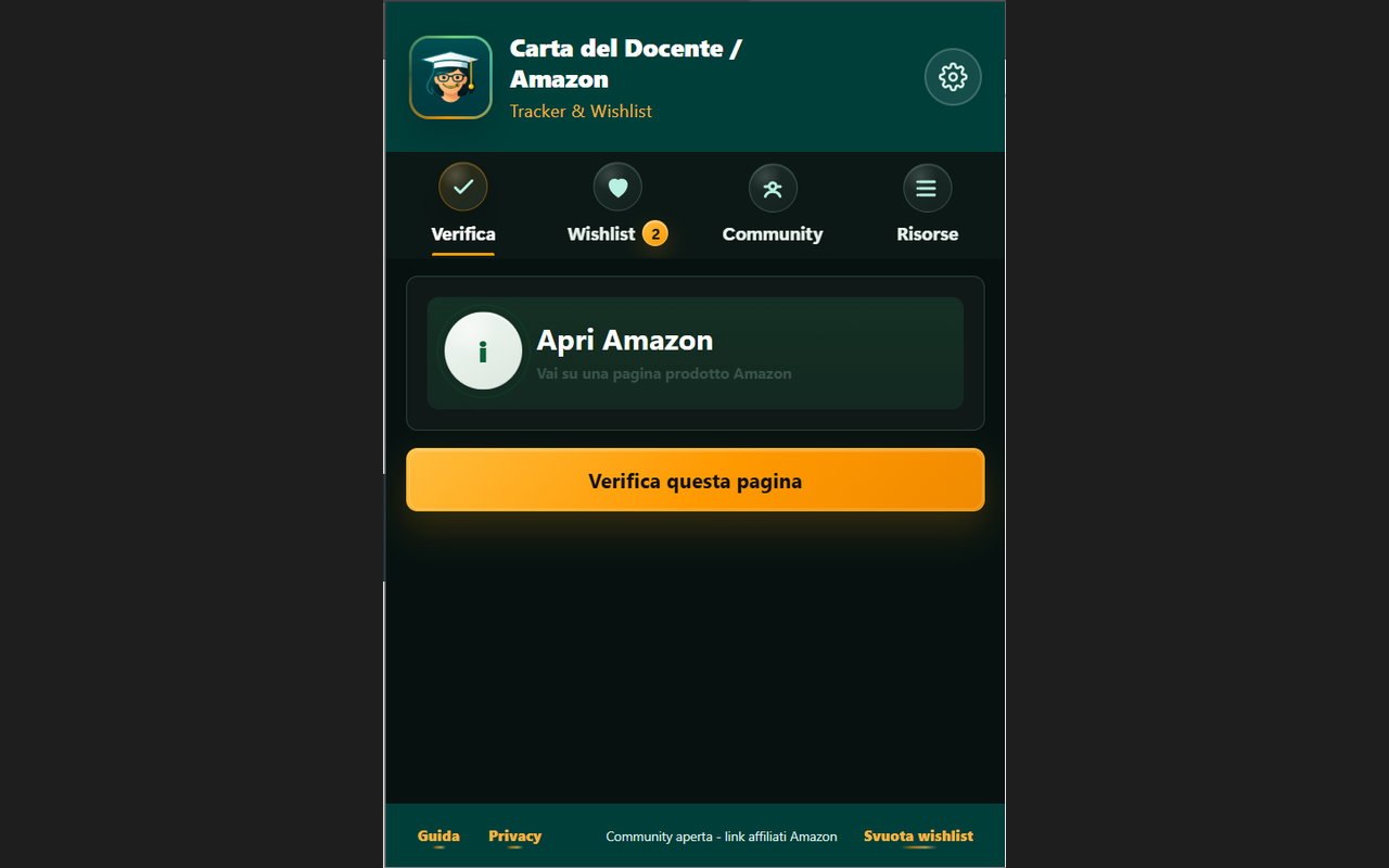 Screenshot tab Verifica